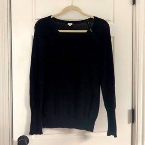 Jcrew black sweater w side zipper detail